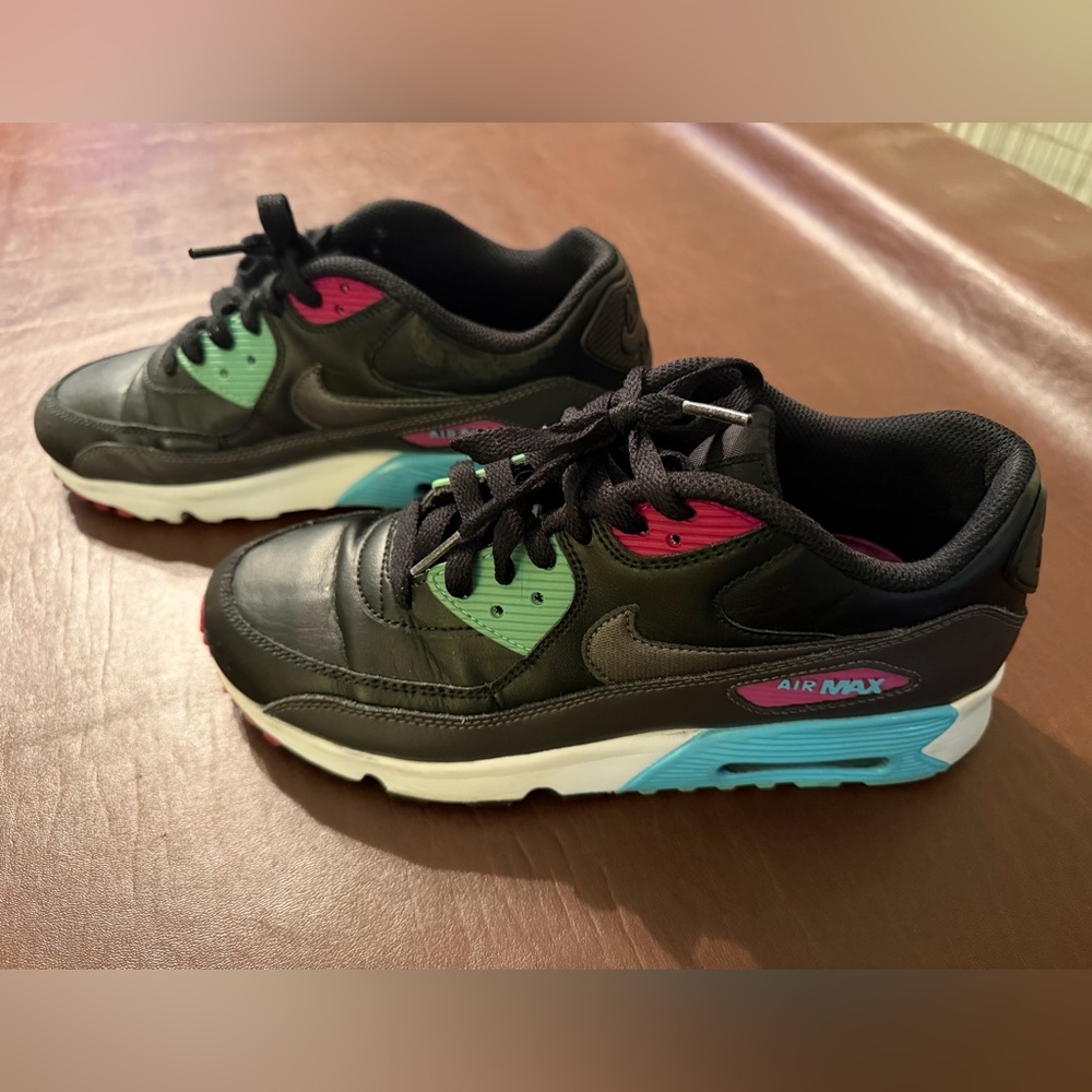 Nike Sneakers - Black, Pink, and Teal Accents
